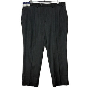 Ralph‎ Lauren Dress Pants Mens 38X29 Charcoal Black Flex Pleated Cuffed NWT